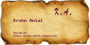 Krohn Antal névjegykártya